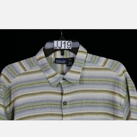Vintage Patagonia Organic Cotton Mens Large. SS Textured Fabric Button Shirt - Picture 7 of 9